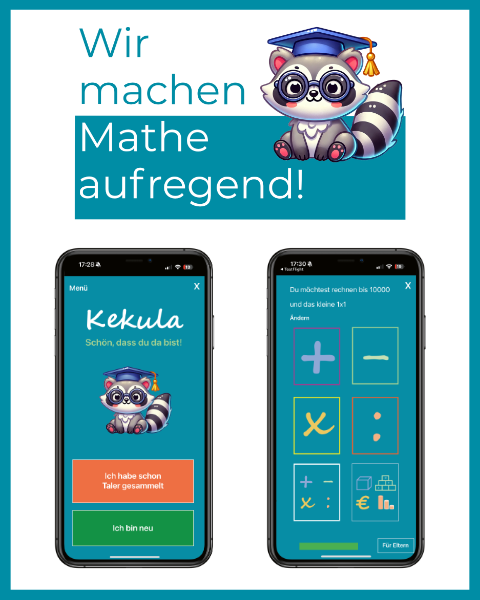 Kekula-Rechen-App für Grundschulkinder – spielerisch Rechnen lernen mit Belohnungssystem